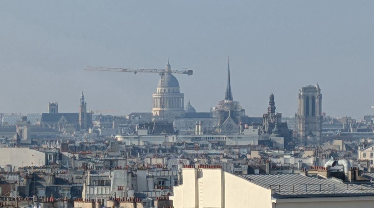 Paris, View from Renaissance Republique to Notre Dame With the Pantheon beyond.