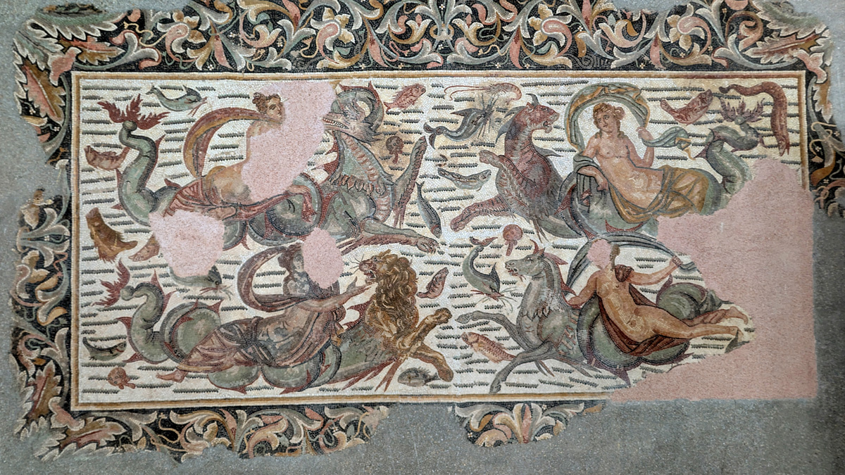 Hippo Regius Site Musuem, Four Nereids, on Sea monsters