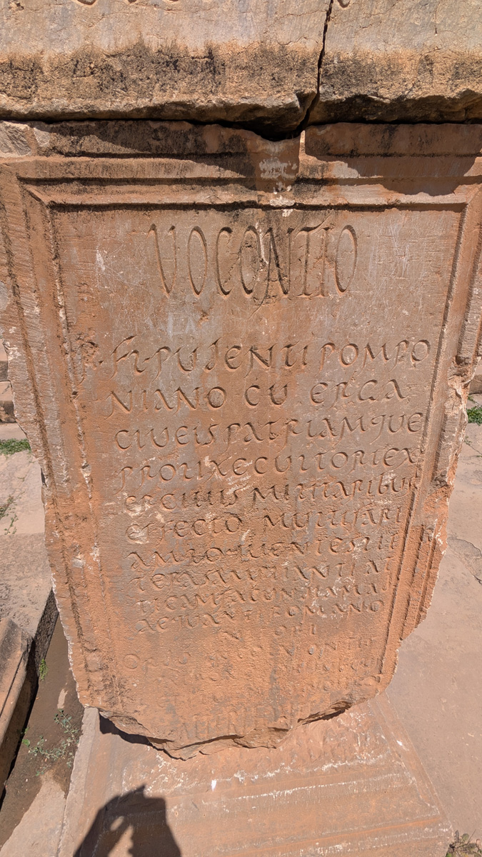 Timgad Archaeological Site, Inscription in cursive Latin (!)