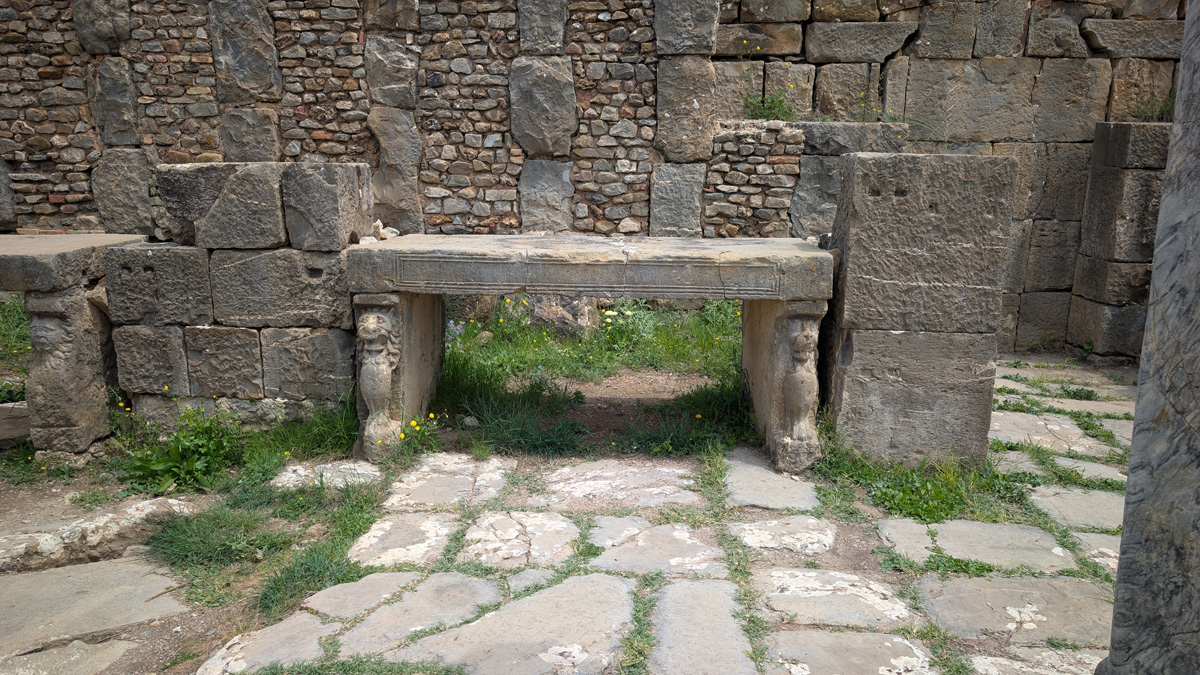 Djemila, Market stall, with stone counter