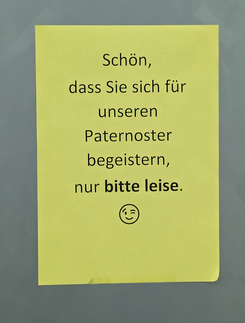 Frankfurt: Goethe University Library, A polite note from the Library Staff "We
