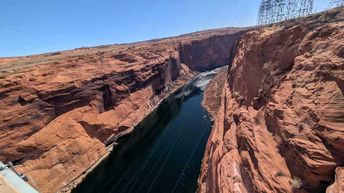 Glen Canyon Dam, Glen Canyon, downstream of dam