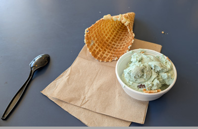 An excellent "blue goggles" ice cream, Brigham Young University, Arizona++   March 2025