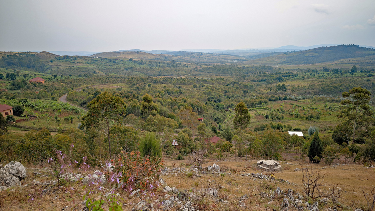 Burundi: Source du Nil, View NW, over the Nile watershed
