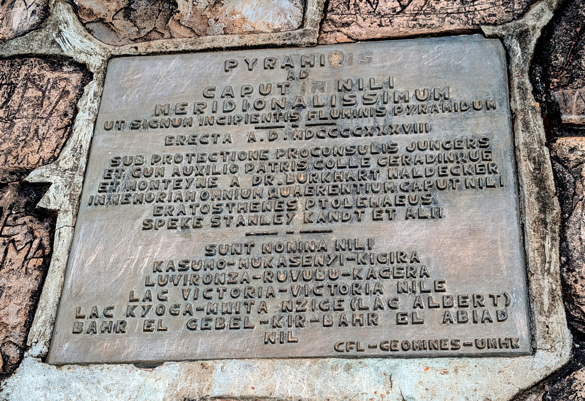 Burundi: Source du Nil, Pyramid Plaque (1938)