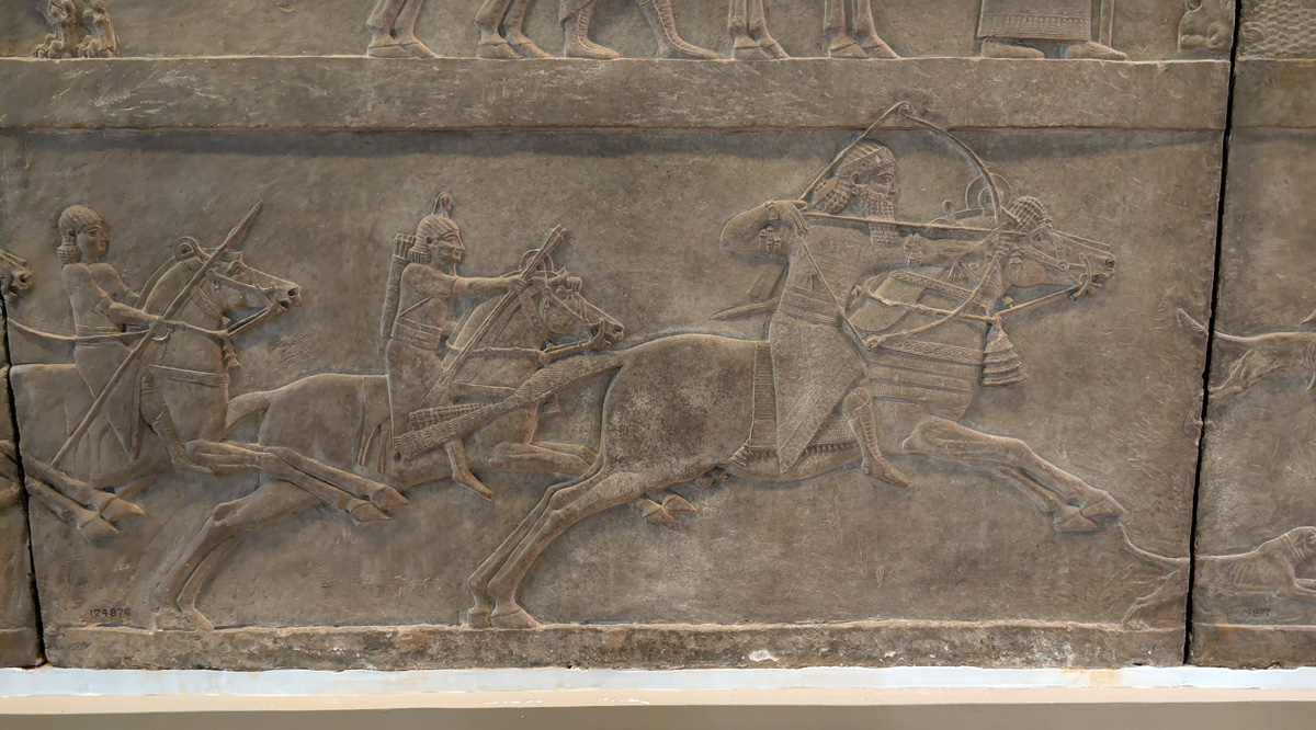 London: British Museum, King Ashurbanipal hunting (I bought a resin copy of this scene.)