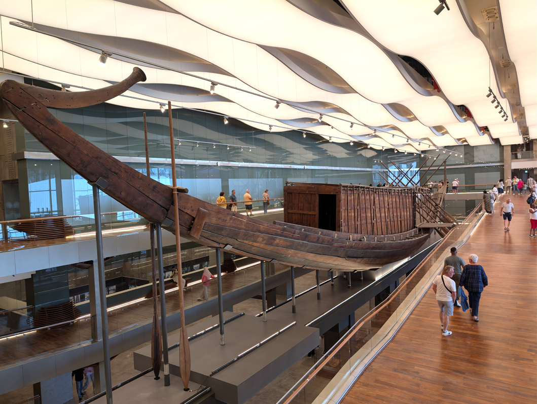 GEM: Other Highlights, King Khufu’s Solar Barge A 4500 year old boat.  Wow.