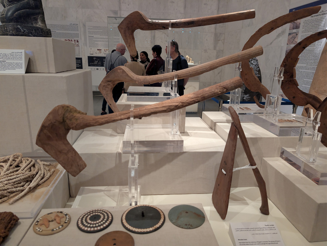 National Museum of Egyptian Civilization, Wooden hoes.  First Dynasty.  ~3000 bc