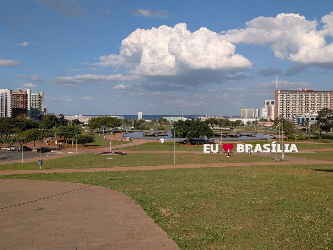 Brasilia, View down main Monumental Avenue