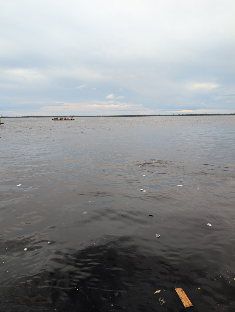 Around Manaus, View across the very black Rio Negro