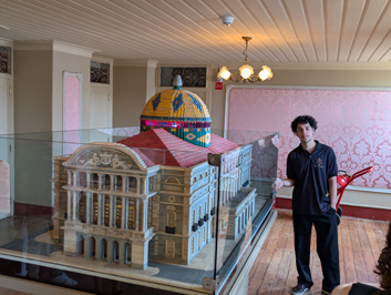 Lego Model + Eccentric Tour Guide, Manaus Opera House, 