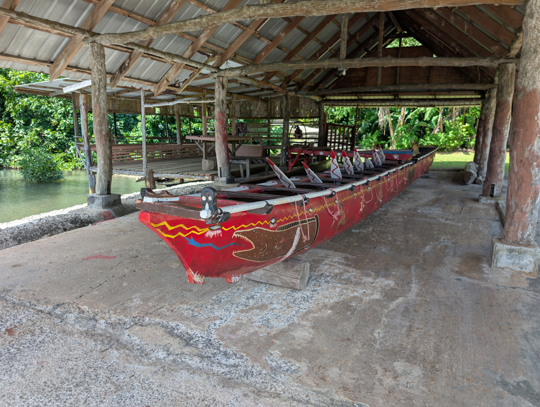 Palau: Airai Area, Kabeki (War Canoe) A 20 seater, about 47 ft long