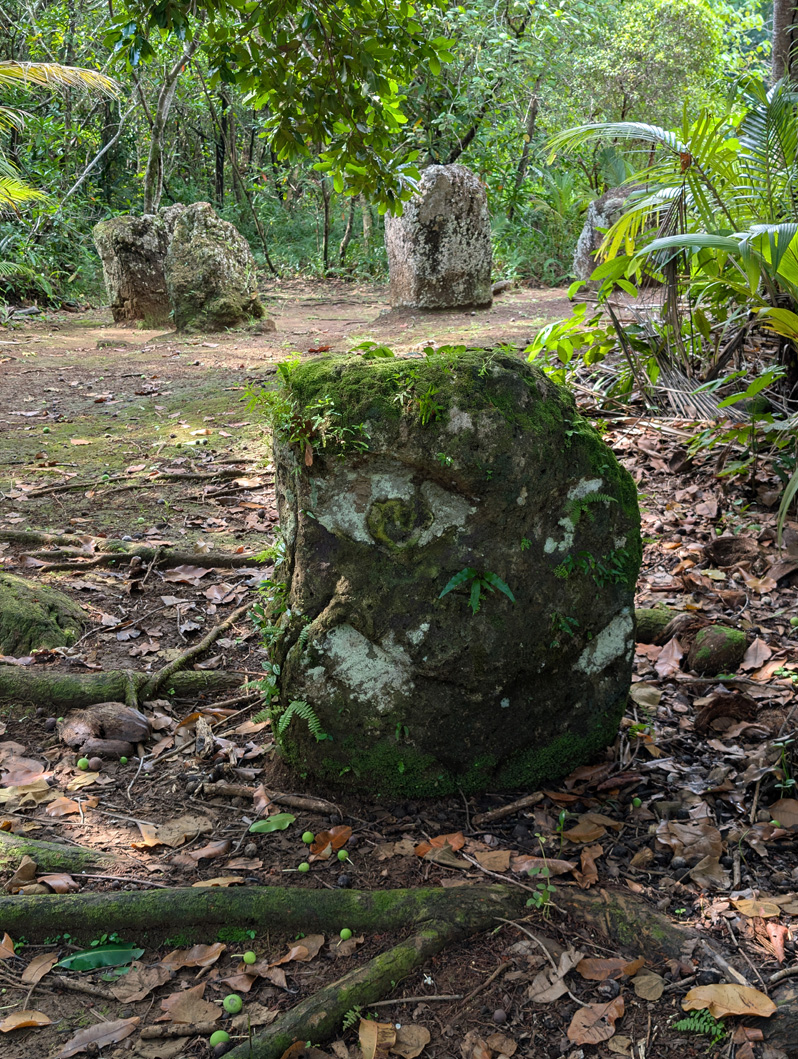 Palau: Badrulchau Stone Monoliths, Adjacent Stone faces