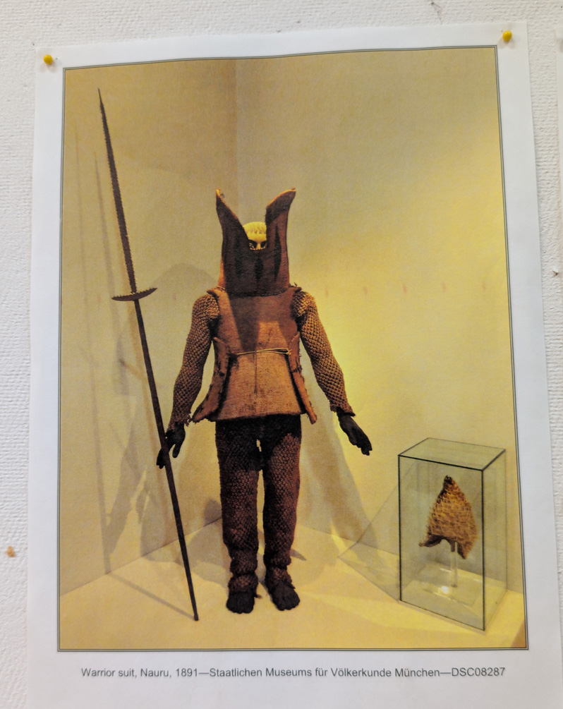 Nauru: Naoero Museum, Photo of coconut fiber armor