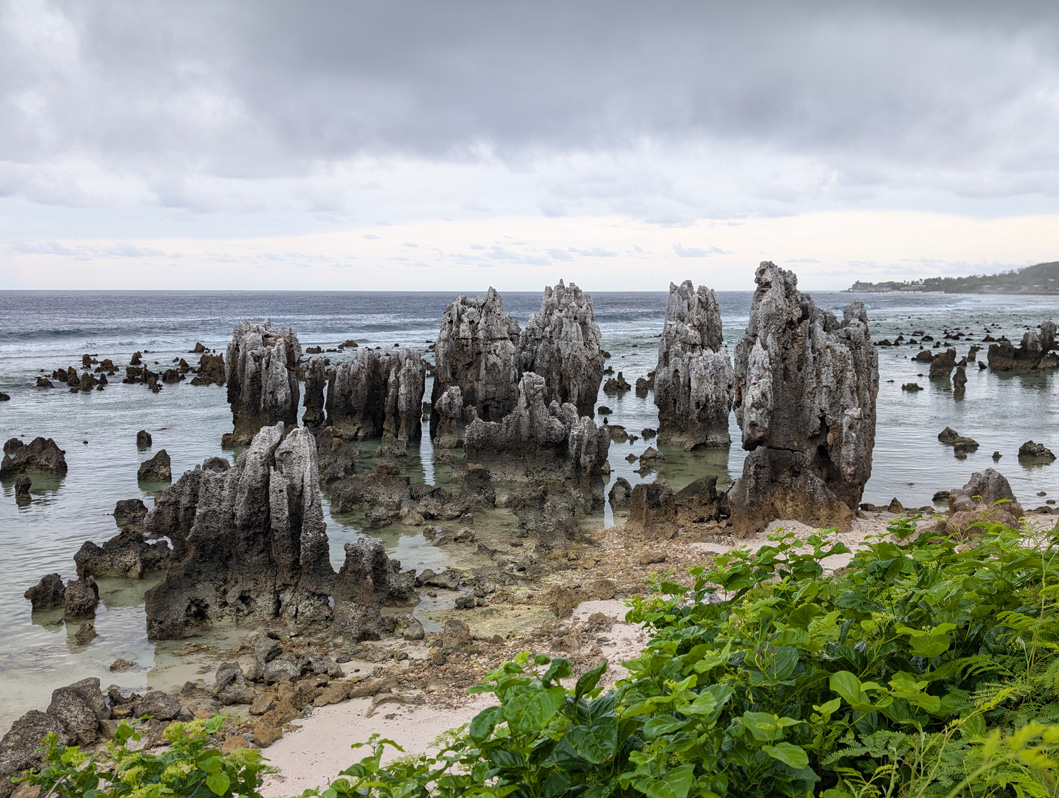 Around Nauru, Limestone (or coral?) pinnacles