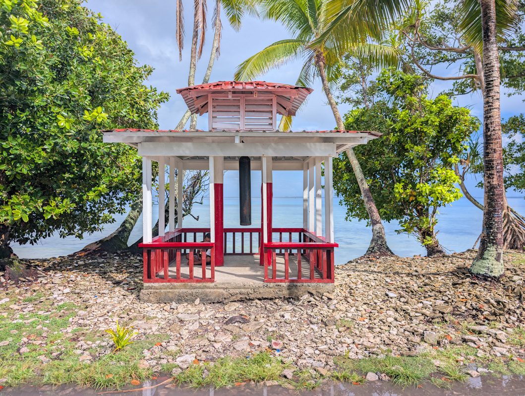 Funafuti, Tuvalu, Church bell: an old oxygen tank