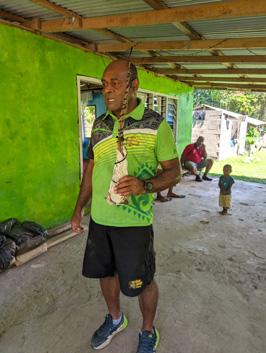 Our driver with Kava gift for Priest, Fiji: 