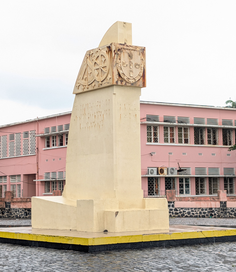 City of São Tomé, Monument to Henry the Navigator Identical to one I saw in East Timor.  But this one has the inscription removed.
