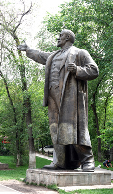 Almaty, Kazakhstan <small>(2016)</small> Exiled to a small subu, Lenin statues