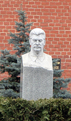 Kremlin Wall, Moscow <small>(2009)</small> A bust marks Stalin', Stalin